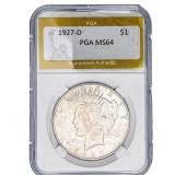1927-D Silver Peace Dollar PGA MS64
