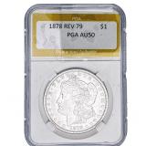 1878 REV 79 Morgan Silver Dollar PGA AU50
