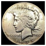 1935 Silver Peace Dollar NEARLY UNCIRCULATED