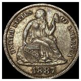 1887 Seated Liberty Dime NEARLY UNCIRCULATED