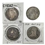 [4 Coins] 1826-1838 Capped Bust Half Dollar