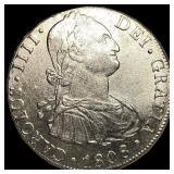 1808 Colonial Spain Silver 8 Reales CLOSELY UNCIRC