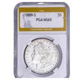 1889-S Morgan Silver Dollar PGA MS65