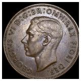 1951 Great Britain One Penny - George VI NEARLY UN