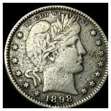 1898 Barber Silver Quarter NEARLY  UNCIRCULATED