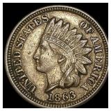 1863 Copper-Nickel Indian Head Cent CLOSELY UNCIRC