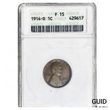 1914-D Wheat Cent ANACS F15