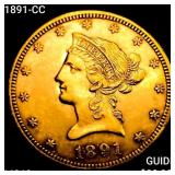 1891-CC $10 Gold Eagle CHOICE BU