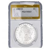 1880-O Morgan Silver Dollar PGA MS63