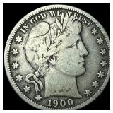 1900-S Silver Barber Half Dollar LIGHTLY CIRCULATE