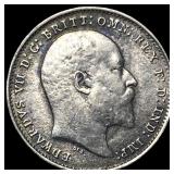 1909 Great Britain Silver 6 Pence - Edward VII NEA