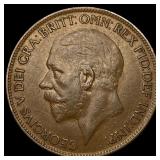 1927 Great Britain One Penny - George V NEARLY UNC
