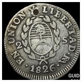 1826 Argentina Silver 2 Soles NEARLY UNCIRCULATED