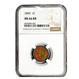 1890 Indian Head Cent NGC MS66 RB