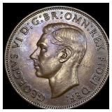 1951 Great Britain One Penny - George VI NEARLY UN