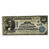 1913 $5 Lg National Bank Note Blue Seal OK