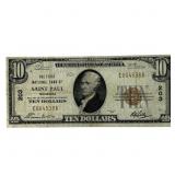 1929 $10 National Bank Note St Paul Minnesota