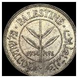 1934 Palestine 50 Mils NEARLY UNCIRCULATED