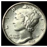 1925-S Silver Mercury Dime CHOICE AU