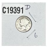1916-D Mercury Silver Dime