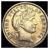 1905-S Silver Barber Dime CHOICE AU