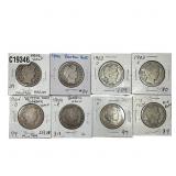 [8 Coins] 1898-1913 Barber Half Dollar