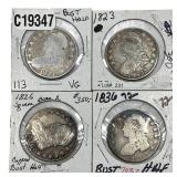 [4 Coins] 1824-1836 Capped Bust Half Dollar