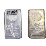 [2] 5 Troy oz Silver Bar Morgan Design