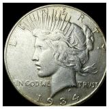 1934-S Silver Peace Dollar NEARLY  UNCIRCULATED