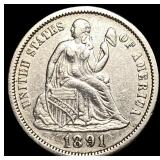 1891 Silver Dime CLOSELY UNCIRCULATED
