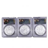 [3 Coins] 2020 Silver Eagle PCGS MS70