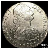 1808 Colonial Spain Silver 8 Reales CLOSELY UNCIRC
