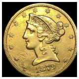 1879-S Liberty Head Half Eagle $5 Gold CLOSELY UNC