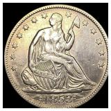 1853 Arrows Seated Liberty Half Dollar NEARLY UNCI