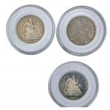[3 Coins] 1876-1877 Seated Liberty Half Dollar
