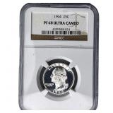 1964 Washington Silver Quarter NGC PF68 Ultra Came