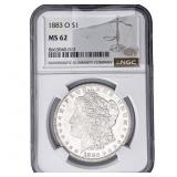 1883-O Morgan Silver Dollar NGC MS62