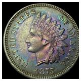 1875 Toned Indian Head Cent CHOICE AU