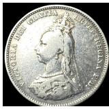 1887 Great Britain Silver Shilling - Victoria NEAR