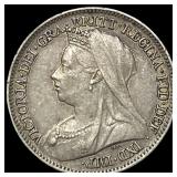 1898 Great Britain Silver 6 Pence - Victoria NEARL