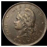 1893 Argentina 2 Centavos NEARLY UNCIRCULATED