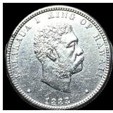 1883 Hawaii Silver 1/4 Dollar CLOSELY UNCIRCULATED