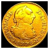 1778-M Spanish Gold 1 Escudo NEARLY UNCIRCULATED