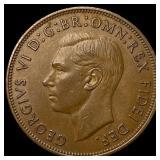 1950 Great Britain One Penny - George VI NEARLY UN
