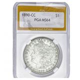 1890-CC Morgan Silver Dollar PGA MS64