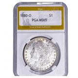 1880-O Morgan Silver Dollar PGA MS65