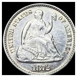 1872 Silver Half Dime CHOICE AU