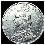 1887 Silver Crown Victoria Jubilee Head CLOSELY UN