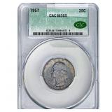 1957 Washington Silver Quarter CAC MS65