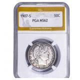 1907-S Barber Half Dollar PGA MS 62